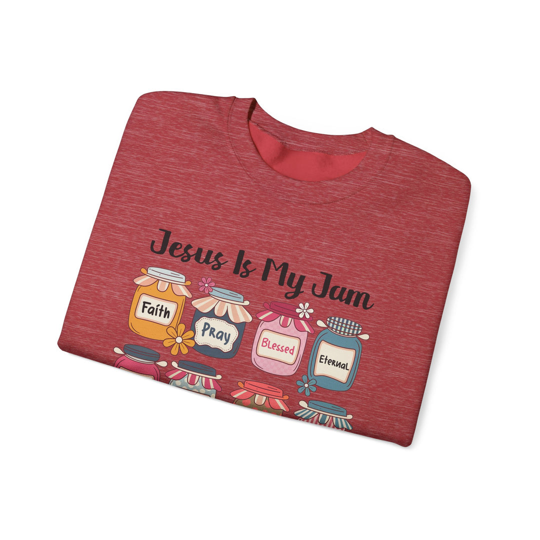 Jesus Is My Jam Sweatshirt, Unisex Crewneck, Comfort Wear, Christian Apparel, Perfect Gift for Faith Celebrations, Everyday Casual