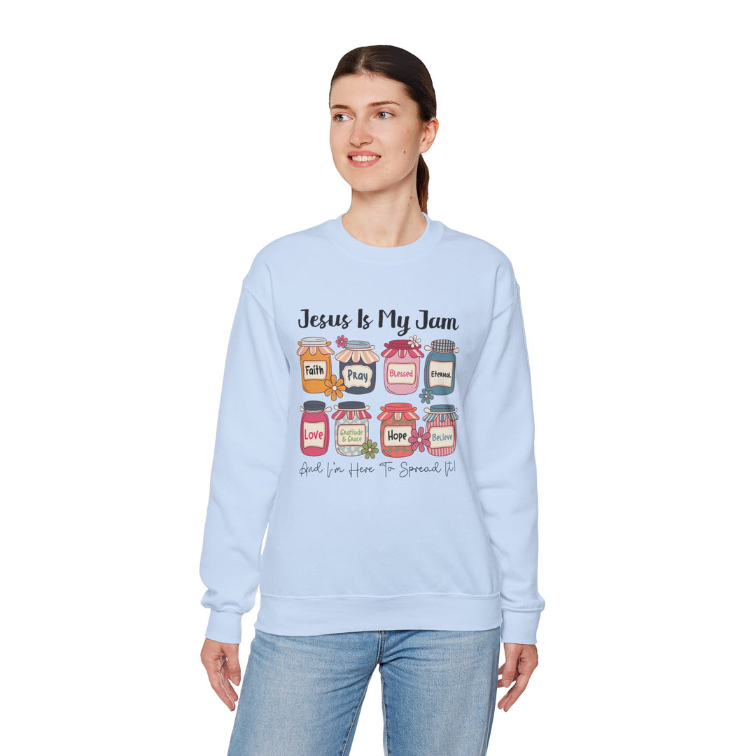 Jesus Is My Jam Sweatshirt, Unisex Crewneck, Comfort Wear, Christian Apparel, Perfect Gift for Faith Celebrations, Everyday Casual