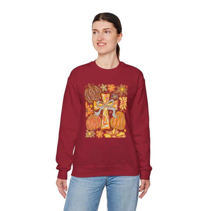 Fall Harvest Crewneck Sweatshirt, Autumn Sweatshirt, Thanksgiving Gift, Unisex Fall Apparel, Cozy Pumpkin Sweatshirt