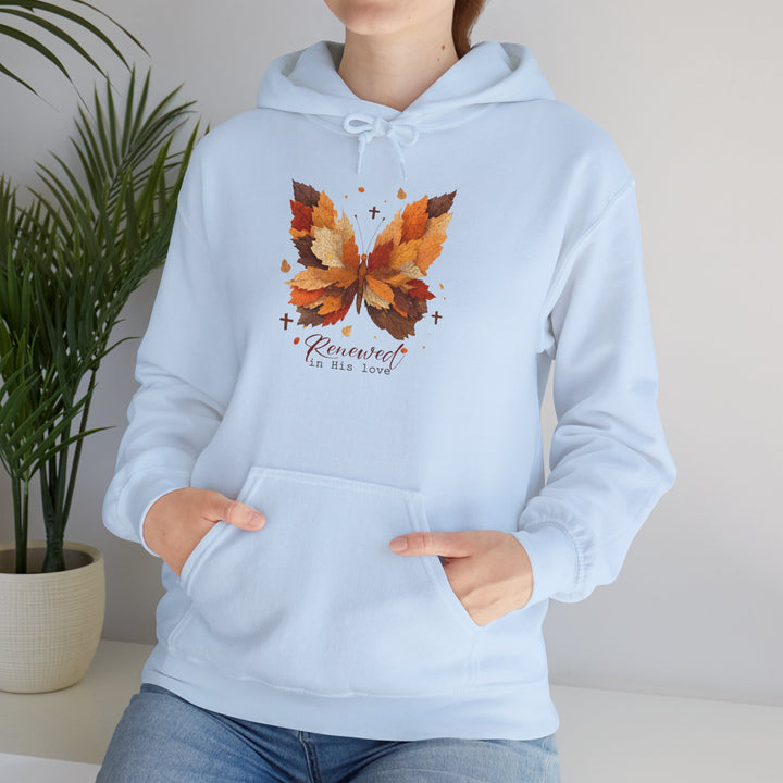 Butterfly Hoodie - Renewed in His Love - Fall Leaves Design