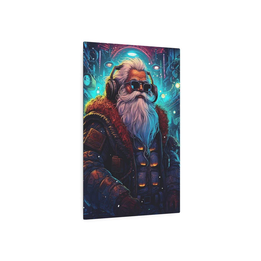 Cool Santa Metal Art Sign, Wall Decor for Christmas, Unique Gift for Him, Retro Santa Wall Art, Holiday Decoration