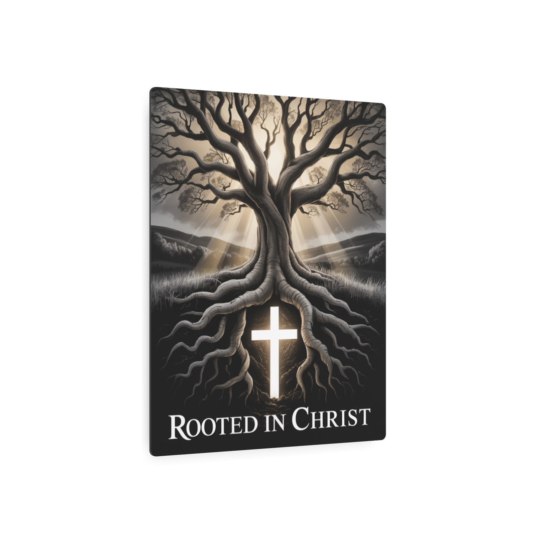 "Rooted in Christ Tree Cross Design" - Generational Faith Metal Wall Art