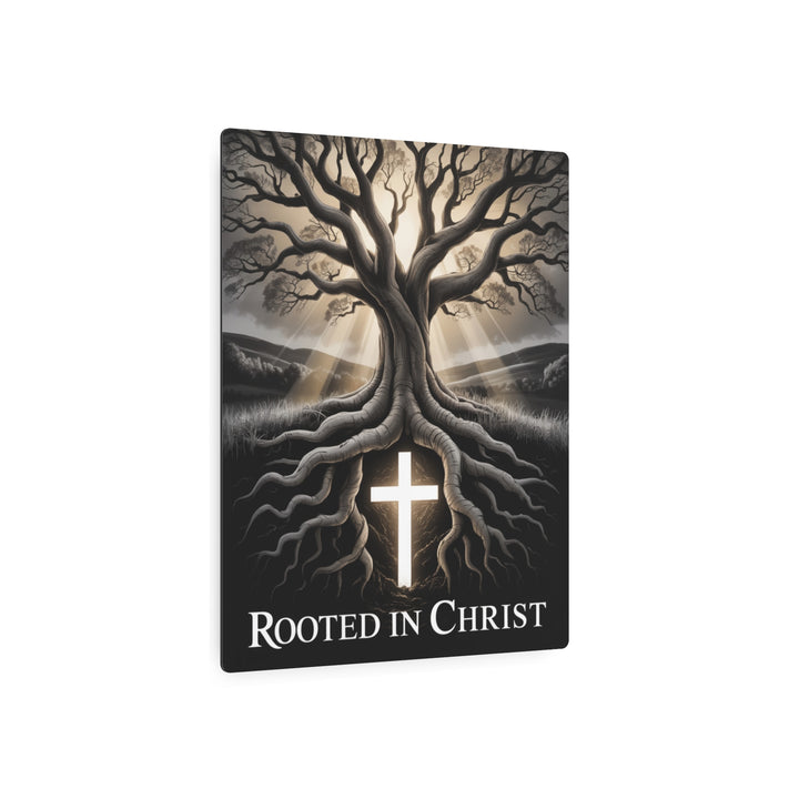 "Rooted in Christ Tree Cross Design" - Generational Faith Metal Wall Art