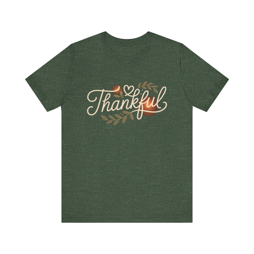 Thankful Tee - Unisex Jersey Short Sleeve Shirt for Thanksgiving, Gratitude Gift, Casual Wear, Family Gathering, Everyday Comfort