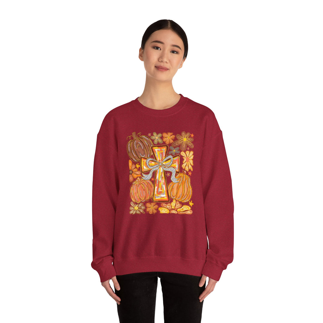 Fall Harvest Crewneck Sweatshirt, Autumn Sweatshirt, Thanksgiving Gift, Unisex Fall Apparel, Cozy Pumpkin Sweatshirt