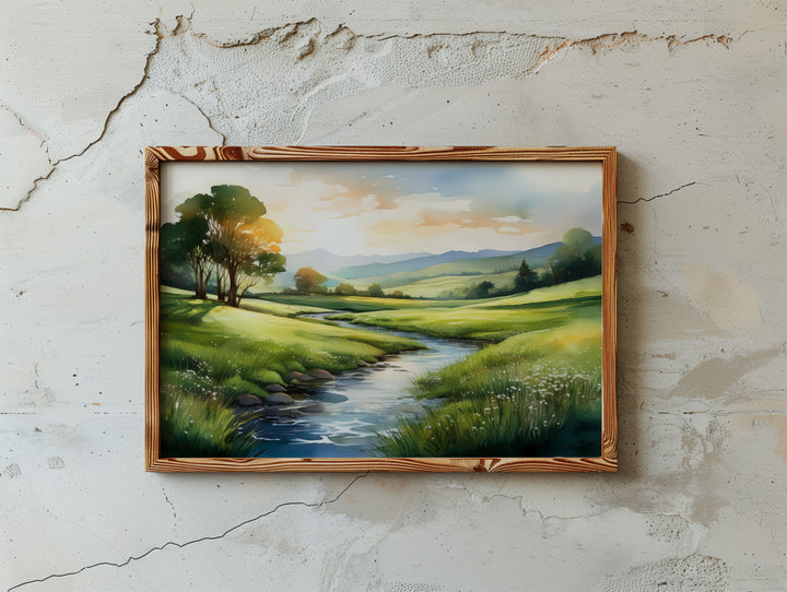 Still Waters – Watercolor Landscape Print Inspired by Psalm 23