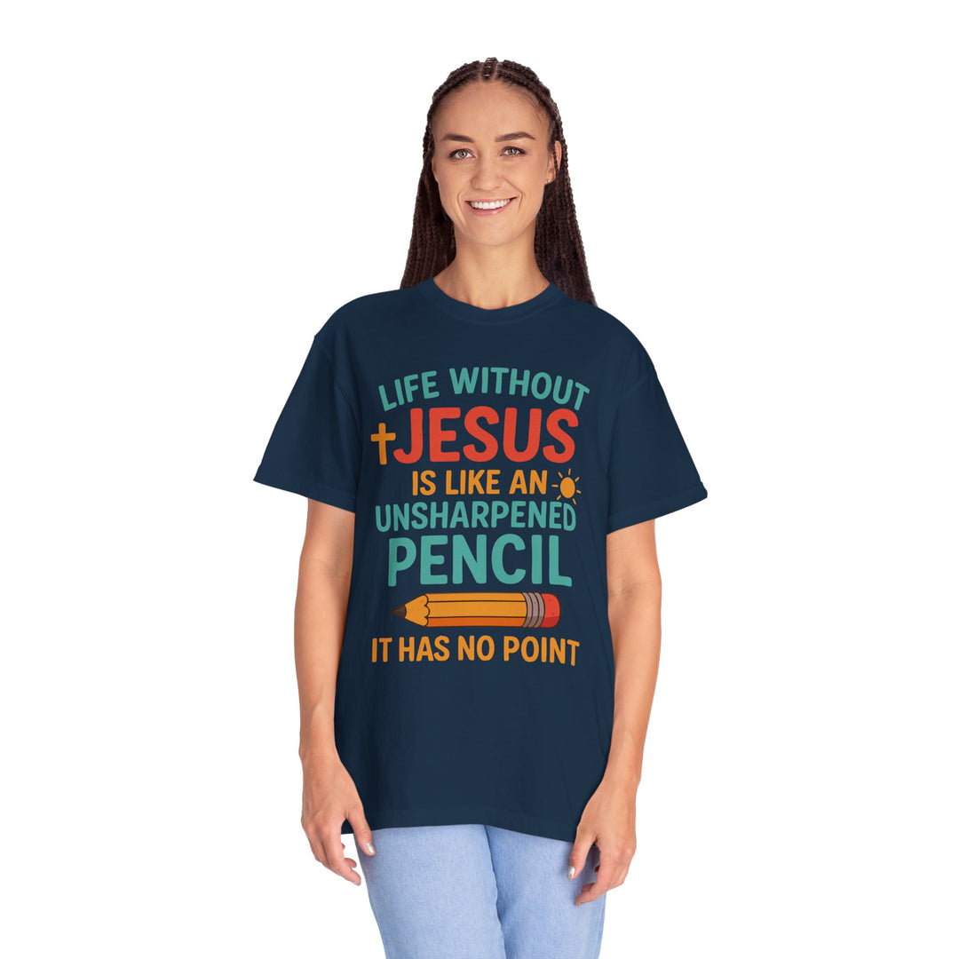 Christian Message Unisex T-shirt with Pencil Design
