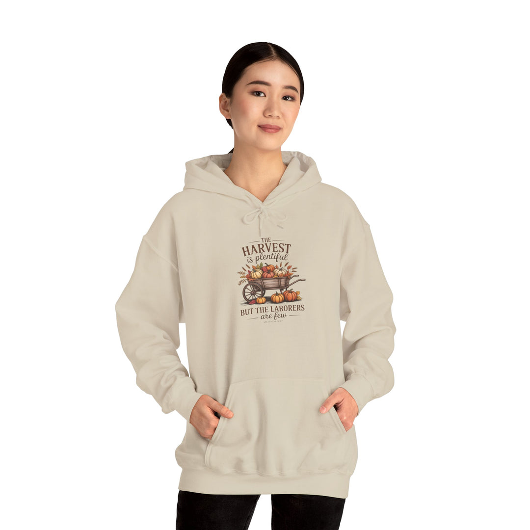Autumn Harvest Hoodie with Matthew 9:37 Scripture Design