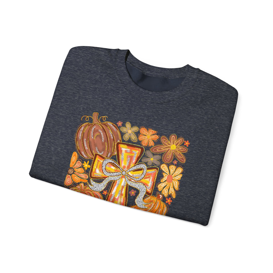 Fall Harvest Crewneck Sweatshirt, Autumn Sweatshirt, Thanksgiving Gift, Unisex Fall Apparel, Cozy Pumpkin Sweatshirt