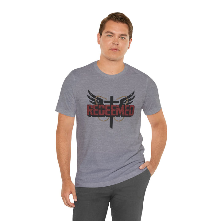Christian Themed Unisex Short Sleeve Tee, Redeemed Shirt, Faith-Based Apparel, Inspirational T-Shirt, Spiritual Gift, Casual Wear