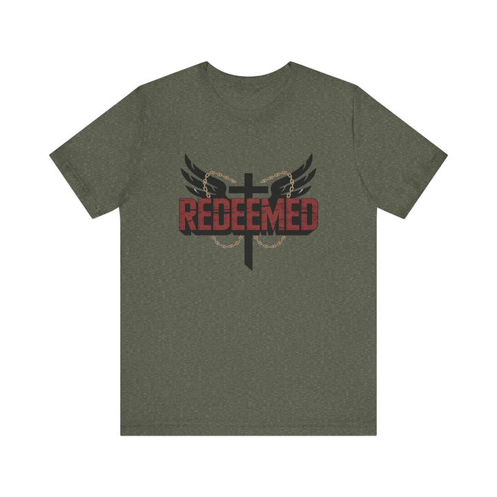 Christian Themed Unisex Short Sleeve Tee, Redeemed Shirt, Faith-Based Apparel, Inspirational T-Shirt, Spiritual Gift, Casual Wear