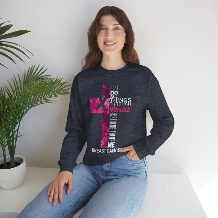 Inspirational Crewneck Sweatshirt for Breast Cancer Awareness, Faith Sweatshirt, Unisex Pullover, Hopeful Gift, Religious Apparel