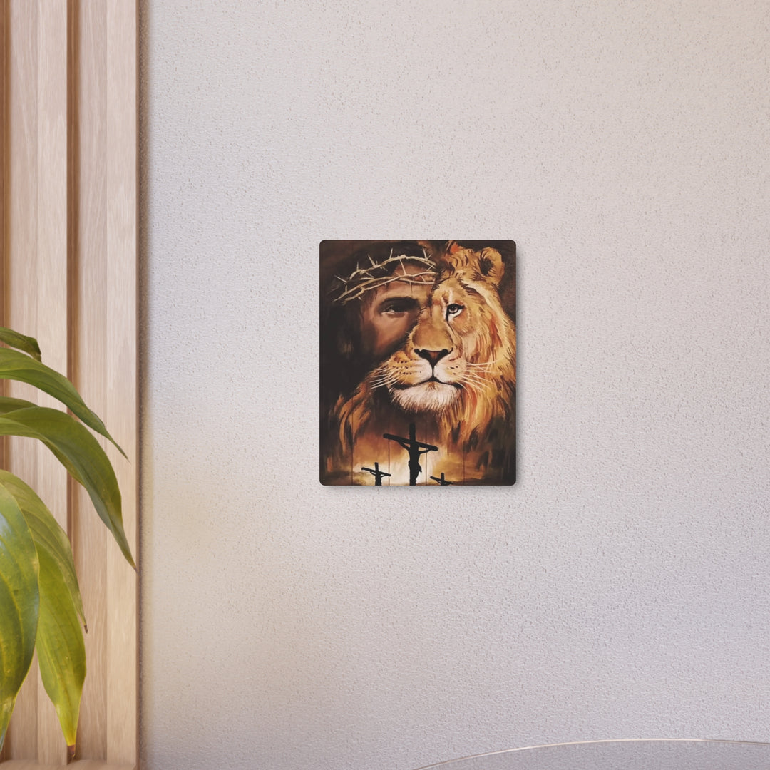 "Lion of Judah - Crown of Thorns" - Triumph & Sacrifice Metal Wall Art