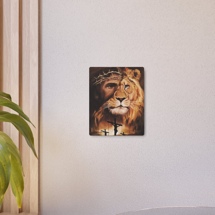 "Lion of Judah - Crown of Thorns" - Triumph & Sacrifice Metal Wall Art