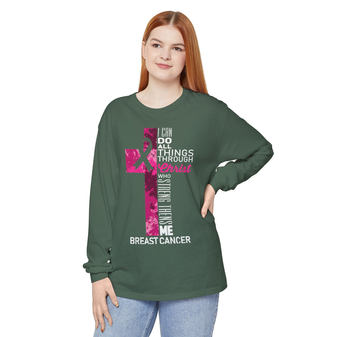 Christian Breast Cancer Awareness Long Sleeve T-Shirt