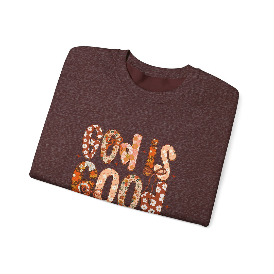 God Is Good Sweatshirt, Inspirational Crewneck, Cozy Fall Fashion, Unisex Apparel, Perfect Gift for Christians