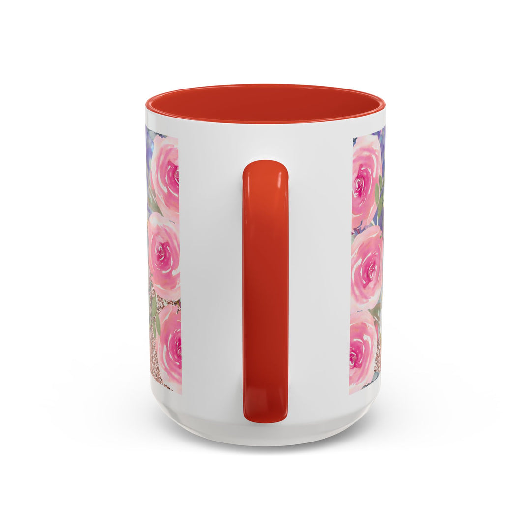 Made to Worship  Pink Glitter Floral Christian Mug