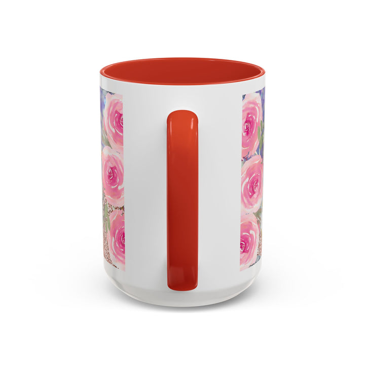 Made to Worship  Pink Glitter Floral Christian Mug