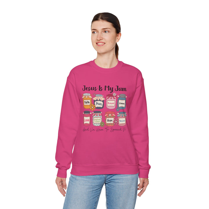 Jesus Is My Jam Sweatshirt, Unisex Crewneck, Comfort Wear, Christian Apparel, Perfect Gift for Faith Celebrations, Everyday Casual