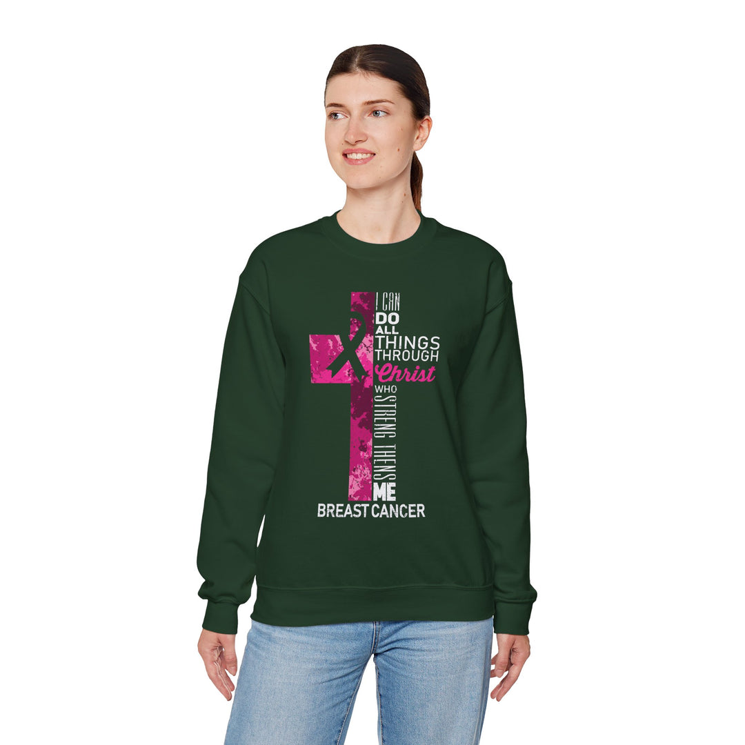 Inspirational Crewneck Sweatshirt for Breast Cancer Awareness, Faith Sweatshirt, Unisex Pullover, Hopeful Gift, Religious Apparel