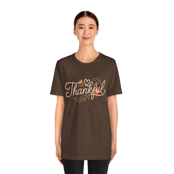 Thankful Tee - Unisex Jersey Short Sleeve Shirt for Thanksgiving, Gratitude Gift, Casual Wear, Family Gathering, Everyday Comfort