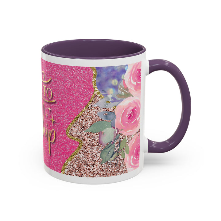 Made to Worship  Pink Glitter Floral Christian Mug