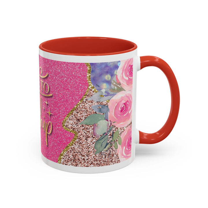 Made to Worship  Pink Glitter Floral Christian Mug