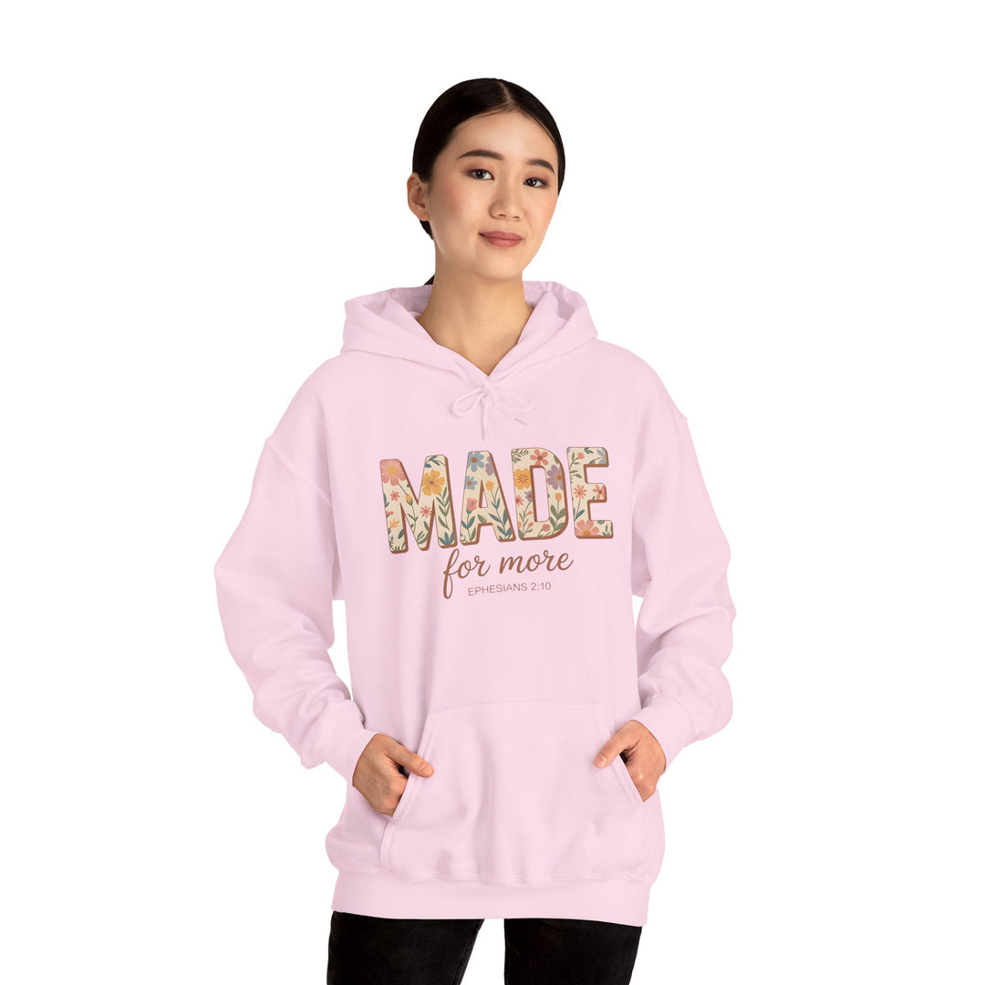 Hoodie - 'MADE for more' Ephesians 2:10 Floral Design