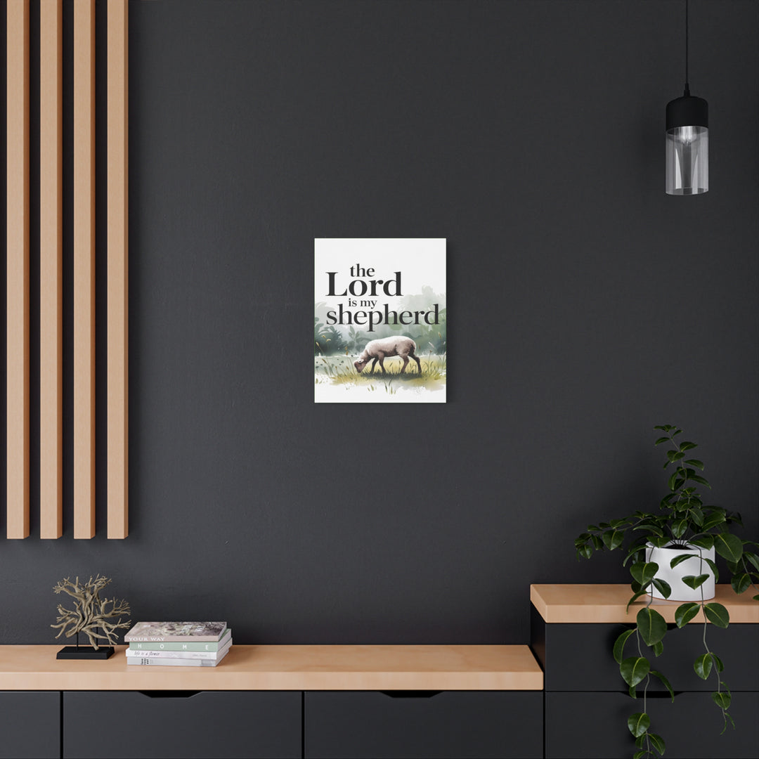The Lord Is My Shepherd Canvas | Psalm 23 Watercolor Christian Wall Art
