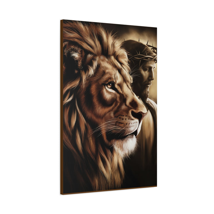 The Lion and the Lamb – Christian Canvas Wall Art | Bold Faith Decor Featuring Christ & Lion of Judah