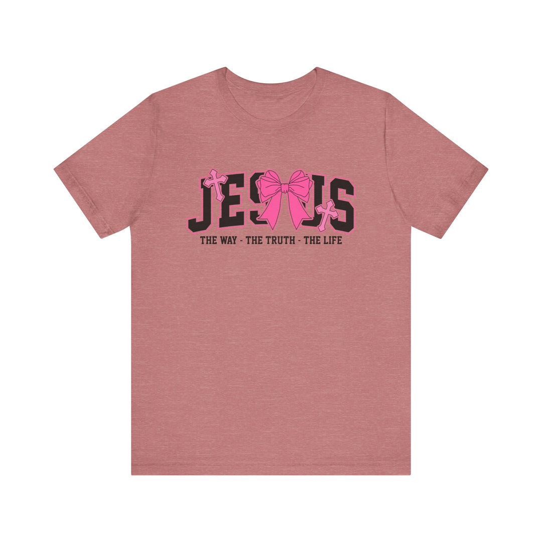 Jesus The Way The Truth The Life Pink Bow T-Shirt