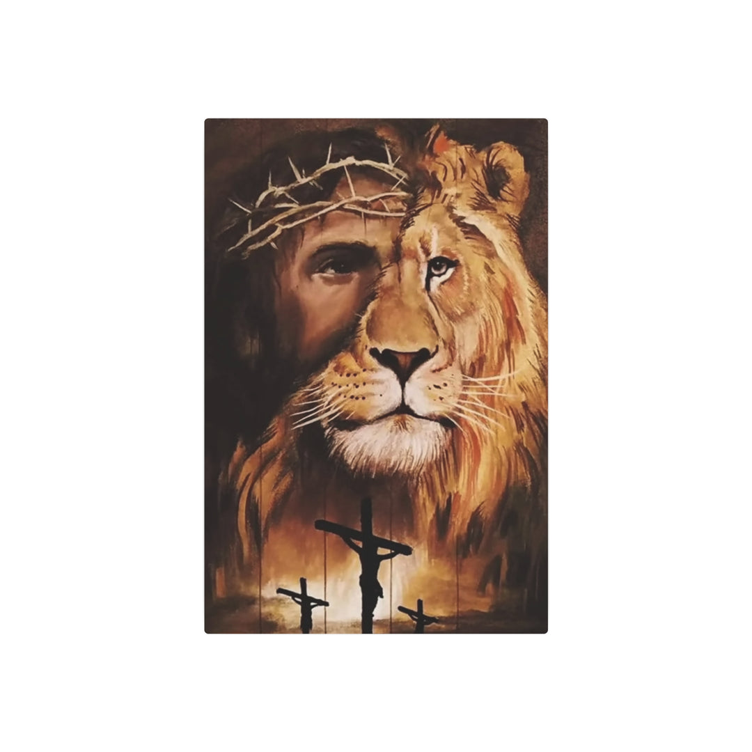 "Lion of Judah - Crown of Thorns" - Triumph & Sacrifice Metal Wall Art