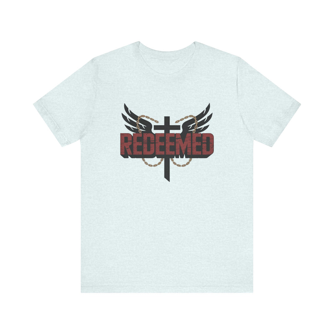 Christian Themed Unisex Short Sleeve Tee, Redeemed Shirt, Faith-Based Apparel, Inspirational T-Shirt, Spiritual Gift, Casual Wear