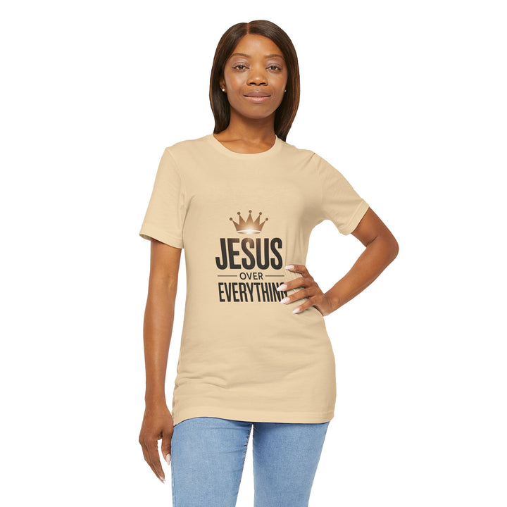 Jesus Over Everything – Christian Crown Graphic T-Shirt