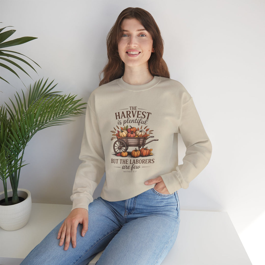 Autumn Harvest Hoodie with Matthew 9:37 Scripture Design