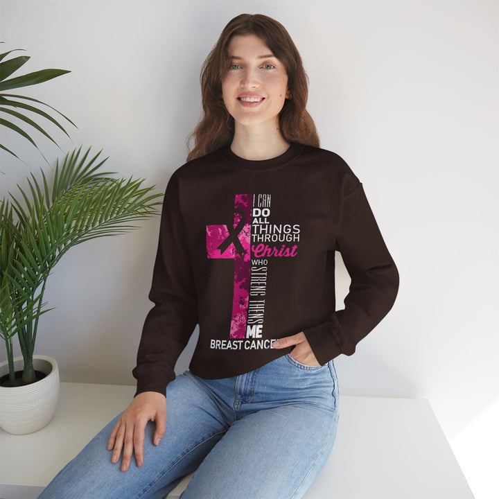 Inspirational Crewneck Sweatshirt for Breast Cancer Awareness, Faith Sweatshirt, Unisex Pullover, Hopeful Gift, Religious Apparel