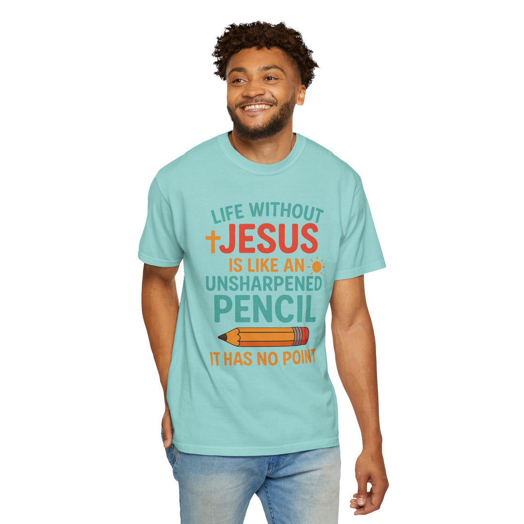 Christian Message Unisex T-shirt with Pencil Design