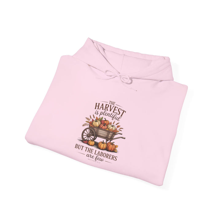 Autumn Harvest Hoodie with Matthew 9:37 Scripture Design