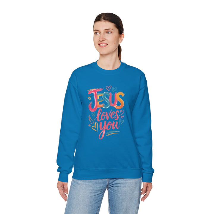 Jesus Loves You Crewneck Sweatshirt - Cozy Unisex Gift, Christian Apparel, Faith-Based Fashion, Inspirational Layering Piece, Ideal [...]