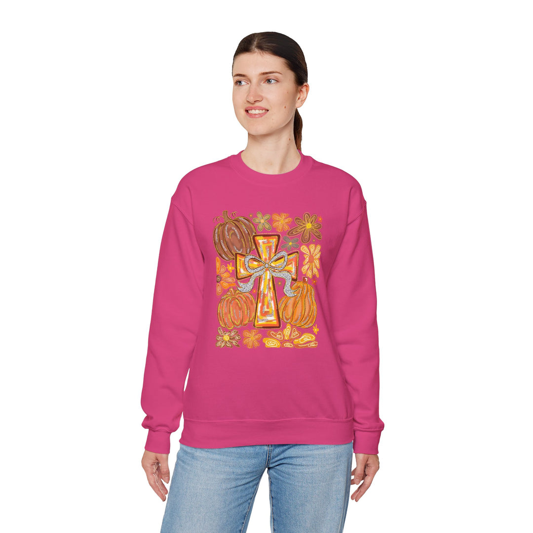 Fall Harvest Crewneck Sweatshirt, Autumn Sweatshirt, Thanksgiving Gift, Unisex Fall Apparel, Cozy Pumpkin Sweatshirt