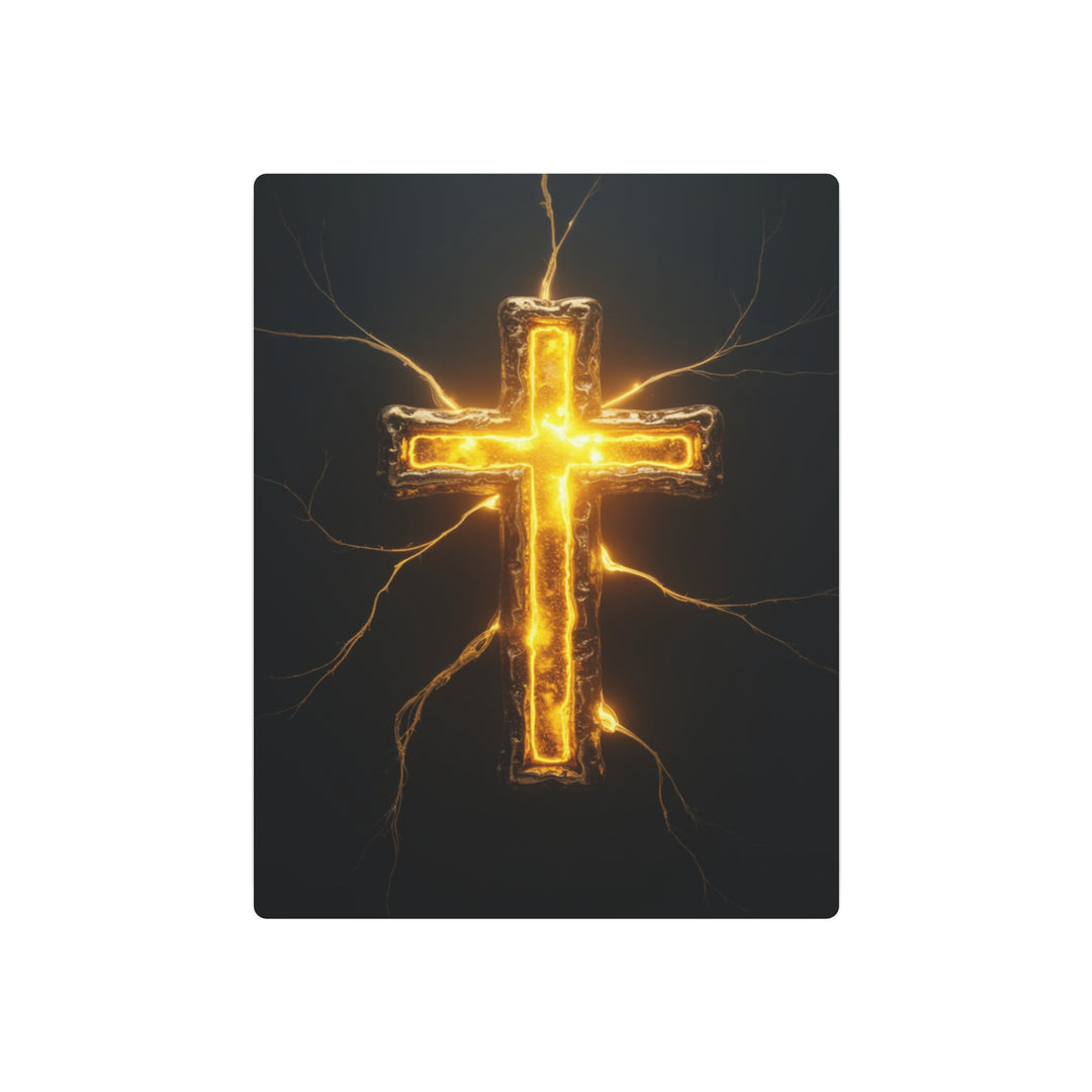"Illuminated Cross" - Light of the World Metal Wall Art