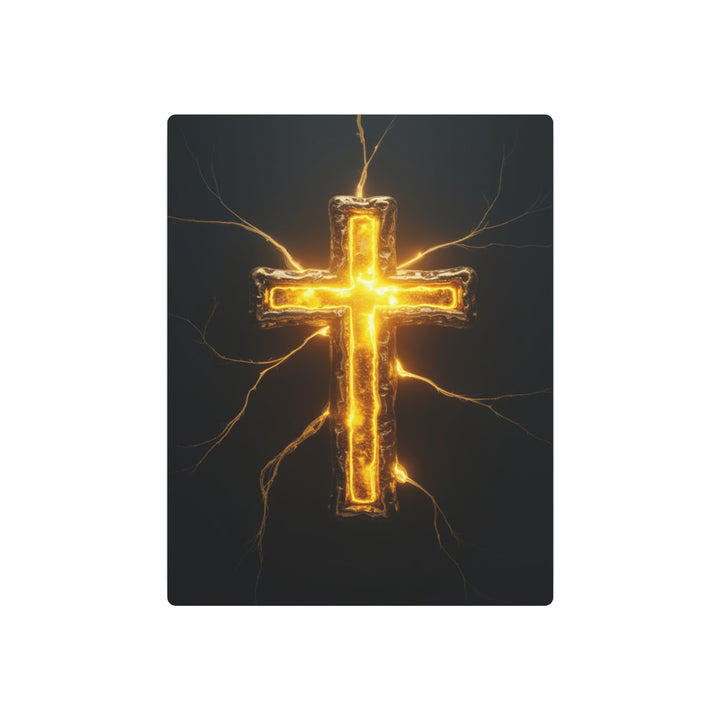 "Illuminated Cross" - Light of the World Metal Wall Art