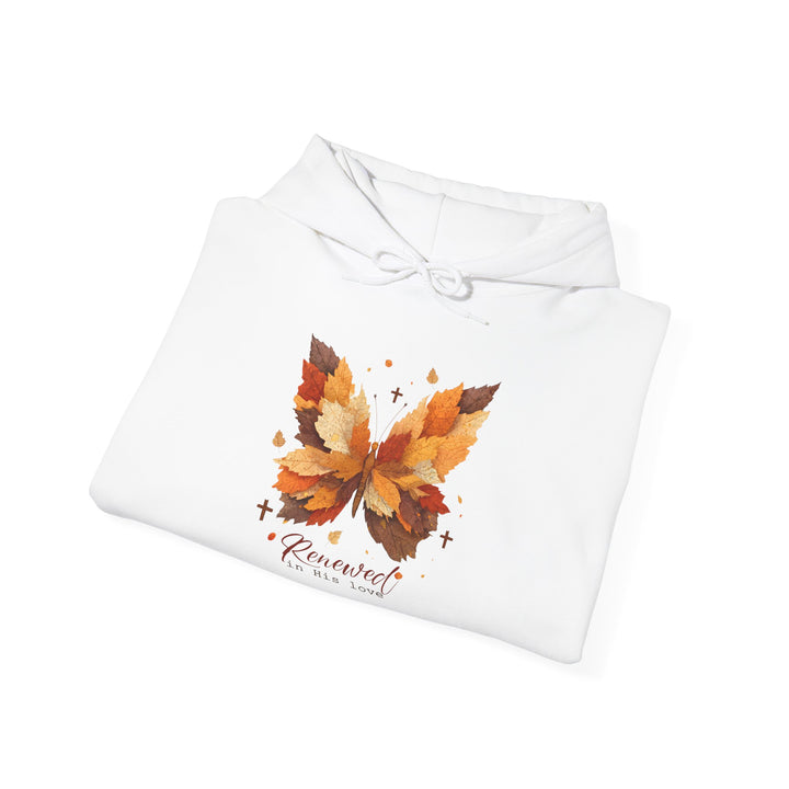 Butterfly Hoodie - Renewed in His Love - Fall Leaves Design