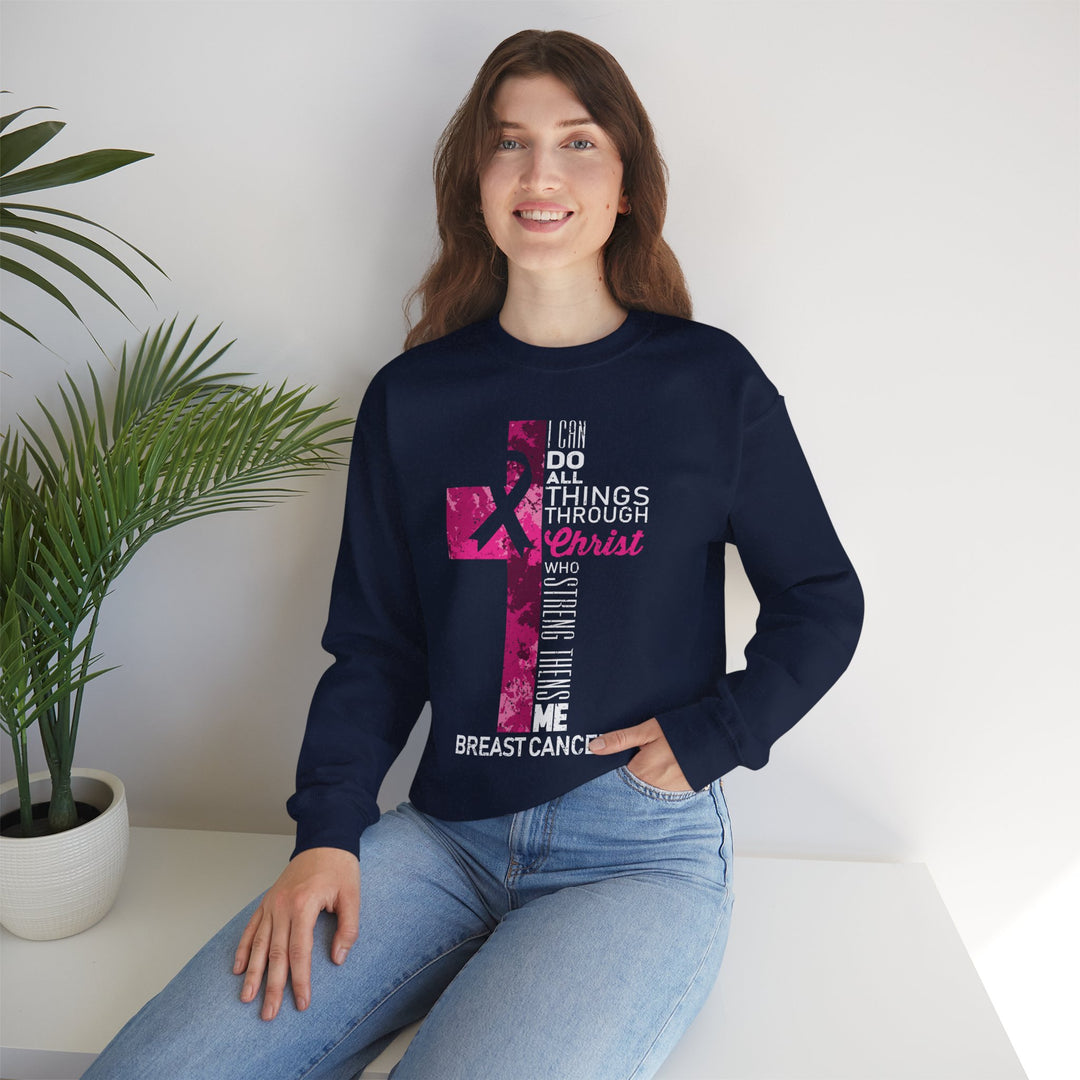 Inspirational Crewneck Sweatshirt for Breast Cancer Awareness, Faith Sweatshirt, Unisex Pullover, Hopeful Gift, Religious Apparel