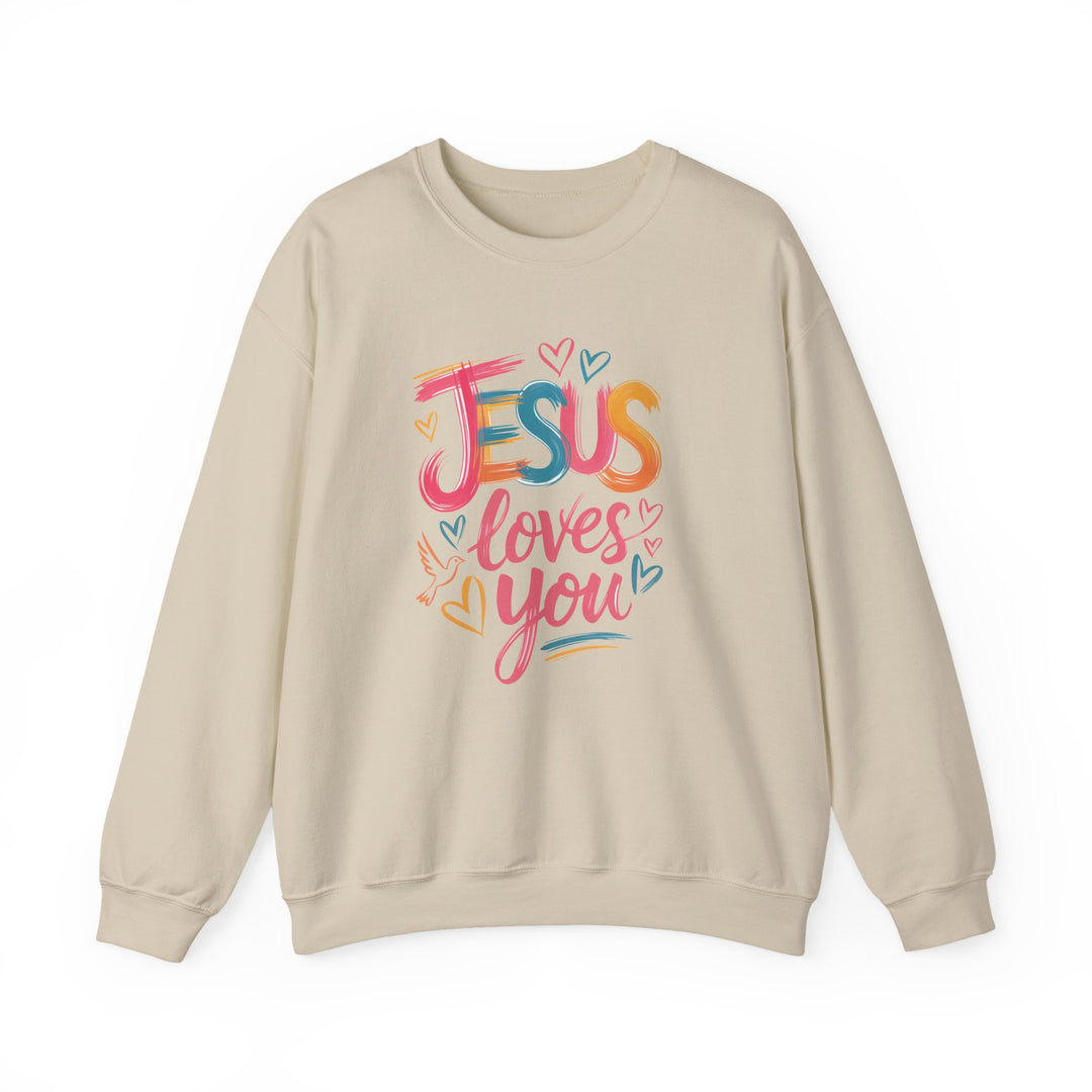 Jesus Loves You Crewneck Sweatshirt - Cozy Unisex Gift, Christian Apparel, Faith-Based Fashion, Inspirational Layering Piece, Ideal [...]