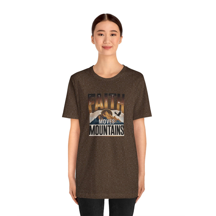 Faith Moves Mountains Tee, Inspirational Shirt, Motivational T-Shirt, Gift for Nature Lovers, Unisex Casual Wear