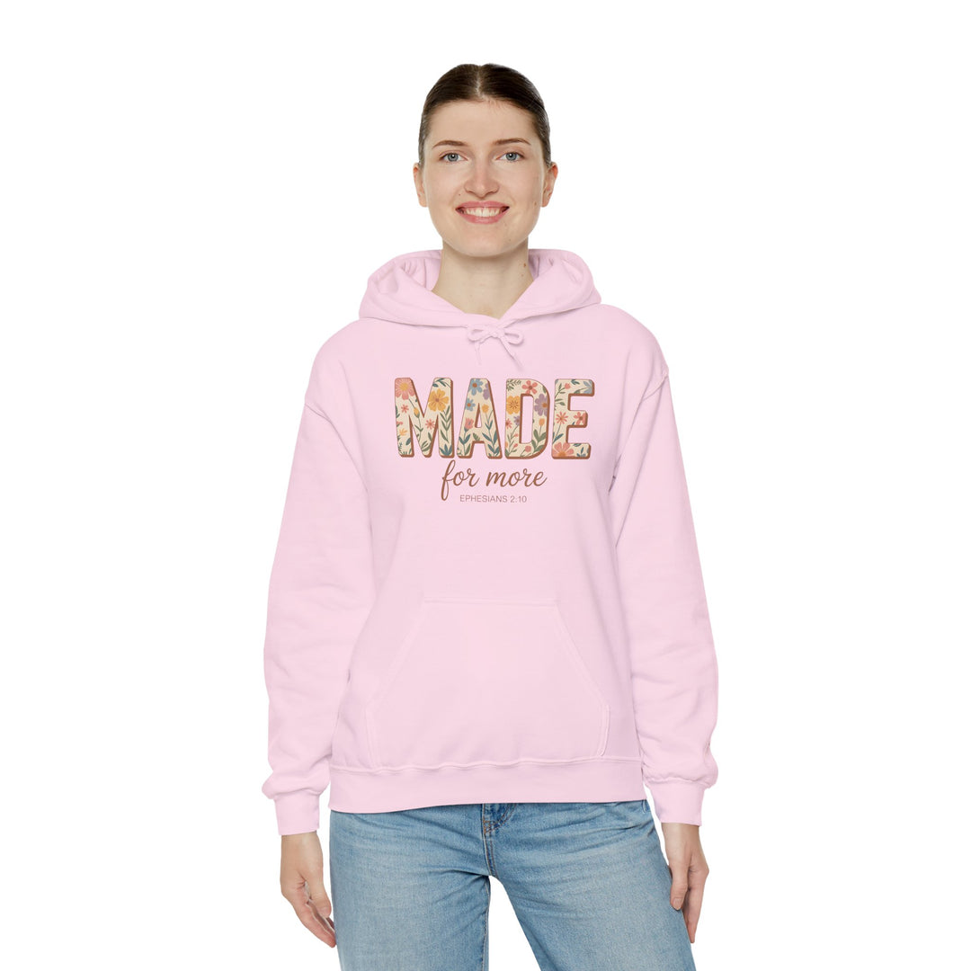 Hoodie - 'MADE for more' Ephesians 2:10 Floral Design