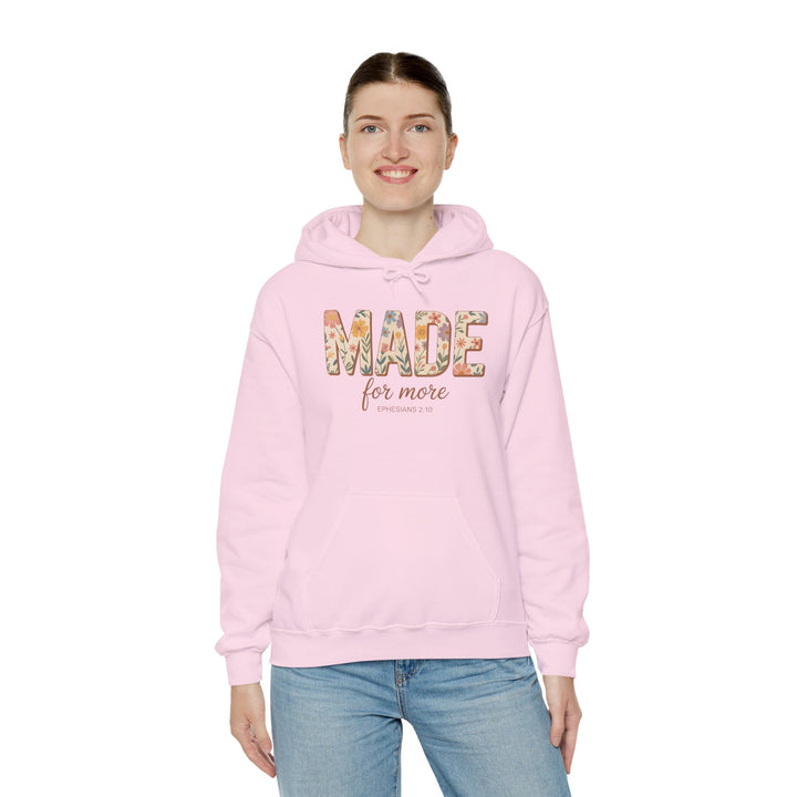 Hoodie - 'MADE for more' Ephesians 2:10 Floral Design