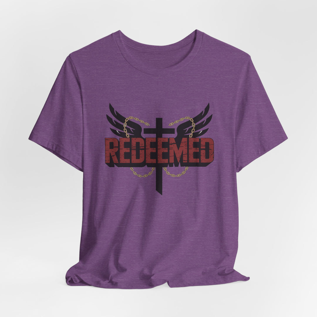Christian Themed Unisex Short Sleeve Tee, Redeemed Shirt, Faith-Based Apparel, Inspirational T-Shirt, Spiritual Gift, Casual Wear