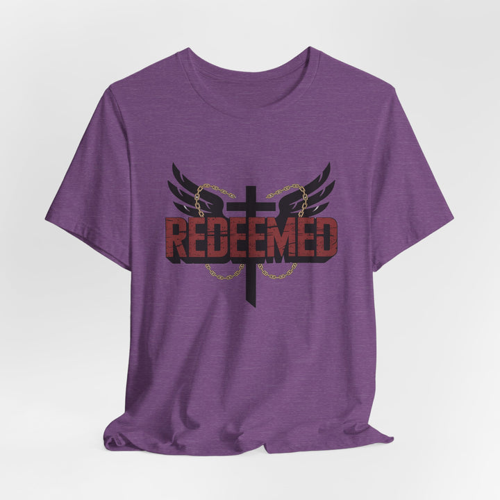 Christian Themed Unisex Short Sleeve Tee, Redeemed Shirt, Faith-Based Apparel, Inspirational T-Shirt, Spiritual Gift, Casual Wear